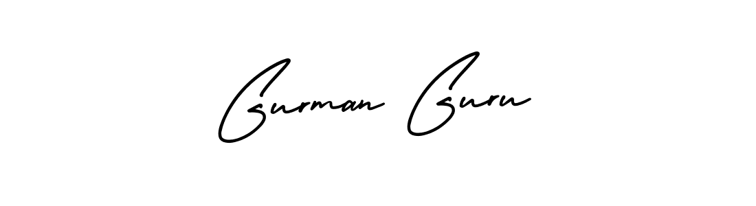 How to make Gurman Guru name signature. Use AmerikaSignatureDemo-Regular style for creating short signs online. This is the latest handwritten sign. Gurman Guru signature style 3 images and pictures png