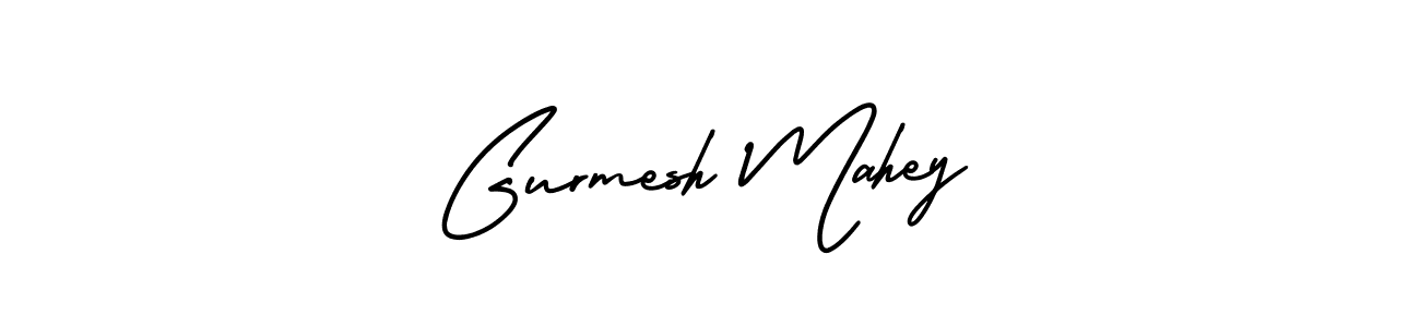 Gurmesh Mahey stylish signature style. Best Handwritten Sign (AmerikaSignatureDemo-Regular) for my name. Handwritten Signature Collection Ideas for my name Gurmesh Mahey. Gurmesh Mahey signature style 3 images and pictures png