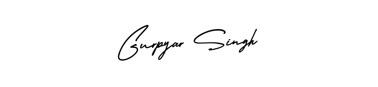 The best way (AmerikaSignatureDemo-Regular) to make a short signature is to pick only two or three words in your name. The name Gurpyar Singh include a total of six letters. For converting this name. Gurpyar Singh signature style 3 images and pictures png