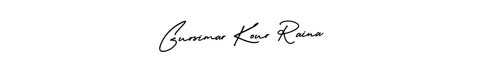 Gursimar Kour Raina stylish signature style. Best Handwritten Sign (AmerikaSignatureDemo-Regular) for my name. Handwritten Signature Collection Ideas for my name Gursimar Kour Raina. Gursimar Kour Raina signature style 3 images and pictures png