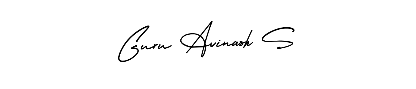 You should practise on your own different ways (AmerikaSignatureDemo-Regular) to write your name (Guru Avinash S) in signature. don't let someone else do it for you. Guru Avinash S signature style 3 images and pictures png