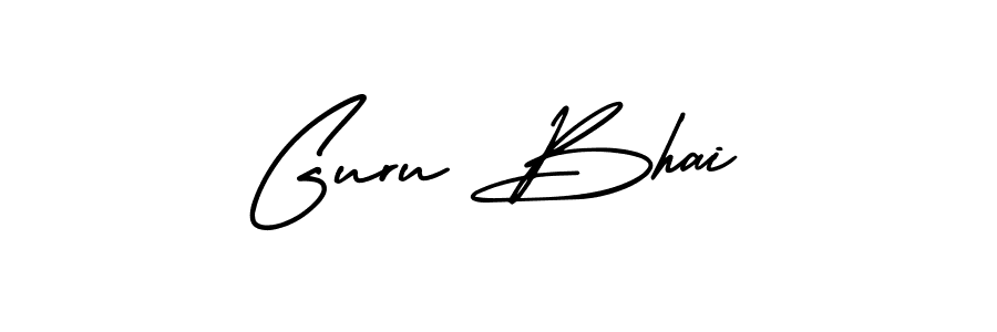 How to make Guru Bhai name signature. Use AmerikaSignatureDemo-Regular style for creating short signs online. This is the latest handwritten sign. Guru Bhai signature style 3 images and pictures png