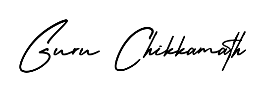 Looking for an artistic signature for Guru Chikkamath? The AmerikaSignatureDemo-Regular calligraphy style gives a sophisticated flow suitable for business cards and emails. Guru Chikkamath signature style 3 images and pictures png