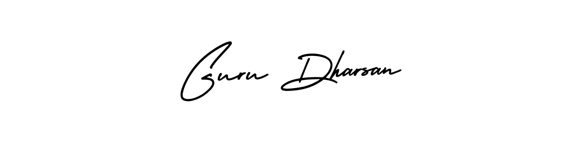 Use a signature maker to create a handwritten signature online. With this signature software, you can design (AmerikaSignatureDemo-Regular) your own signature for name Guru Dharsan. Guru Dharsan signature style 3 images and pictures png