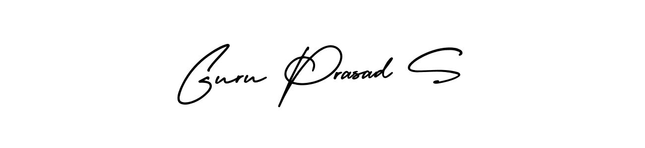 The best way (AmerikaSignatureDemo-Regular) to make a short signature is to pick only two or three words in your name. The name Guru Prasad S include a total of six letters. For converting this name. Guru Prasad S signature style 3 images and pictures png