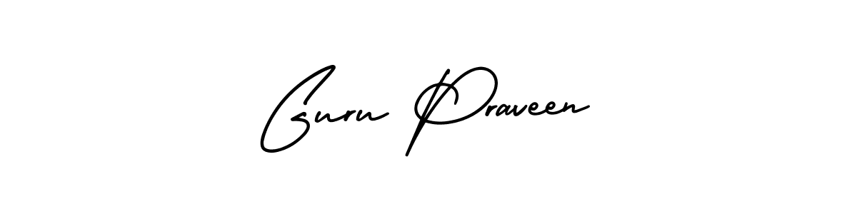 Design your own signature with our free online signature maker. With this signature software, you can create a handwritten (AmerikaSignatureDemo-Regular) signature for name Guru Praveen. Guru Praveen signature style 3 images and pictures png