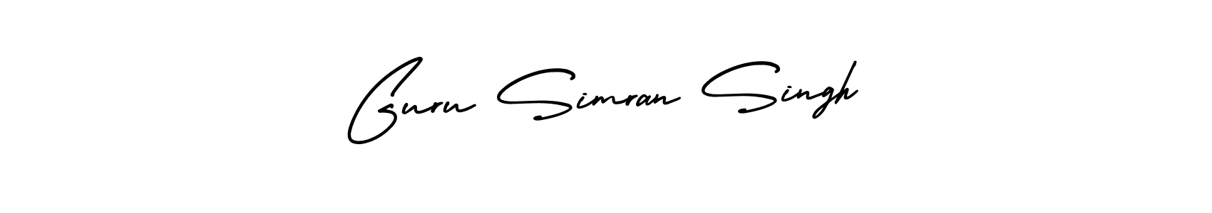 The best way (AmerikaSignatureDemo-Regular) to make a short signature is to pick only two or three words in your name. The name Guru Simran Singh include a total of six letters. For converting this name. Guru Simran Singh signature style 3 images and pictures png