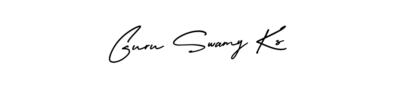 Similarly AmerikaSignatureDemo-Regular is the best handwritten signature design. Signature creator online .You can use it as an online autograph creator for name Guru Swamy Ks. Guru Swamy Ks signature style 3 images and pictures png