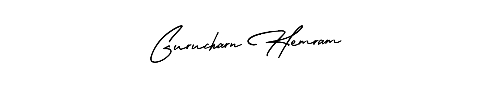 Make a short Gurucharn Hemram signature style. Manage your documents anywhere anytime using AmerikaSignatureDemo-Regular. Create and add eSignatures, submit forms, share and send files easily. Gurucharn Hemram signature style 3 images and pictures png