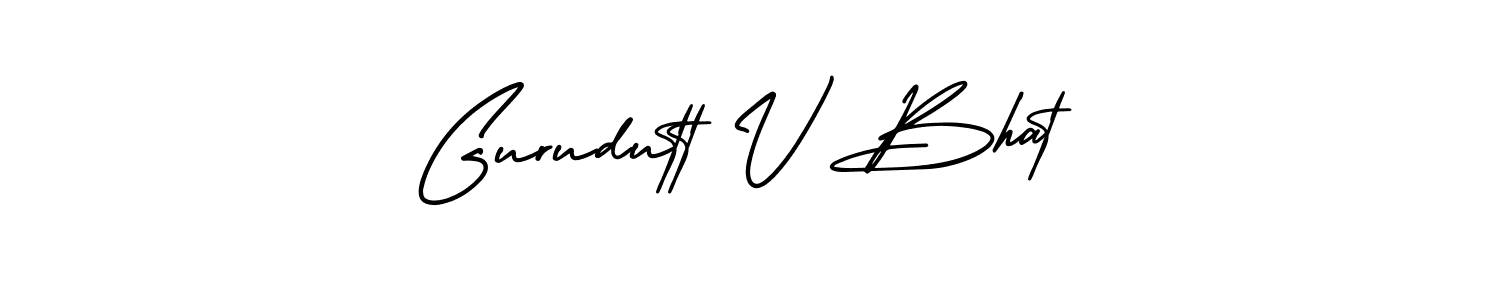 It looks lik you need a new signature style for name Gurudutt V Bhat. Design unique handwritten (AmerikaSignatureDemo-Regular) signature with our free signature maker in just a few clicks. Gurudutt V Bhat signature style 3 images and pictures png