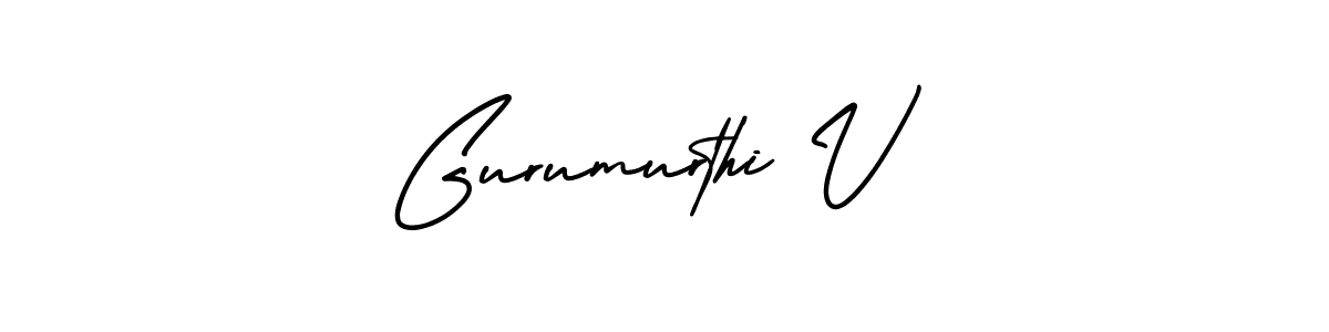 if you are searching for the best signature style for your name Gurumurthi V. so please give up your signature search. here we have designed multiple signature styles  using AmerikaSignatureDemo-Regular. Gurumurthi V signature style 3 images and pictures png