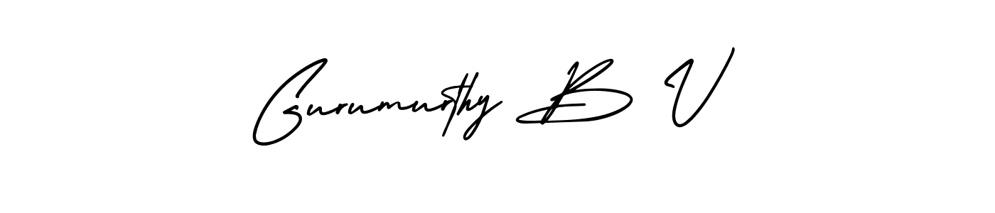 Design your own signature with our free online signature maker. With this signature software, you can create a handwritten (AmerikaSignatureDemo-Regular) signature for name Gurumurthy B V. Gurumurthy B V signature style 3 images and pictures png