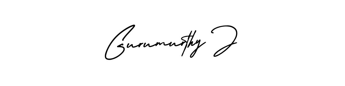 Use a signature maker to create a handwritten signature online. With this signature software, you can design (AmerikaSignatureDemo-Regular) your own signature for name Gurumurthy J. Gurumurthy J signature style 3 images and pictures png