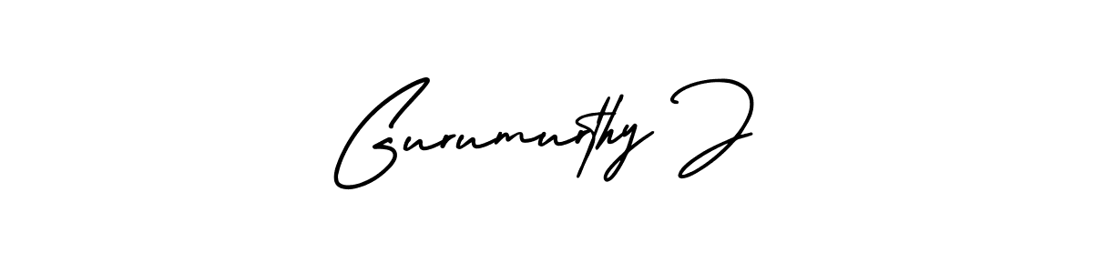 How to make Gurumurthy J name signature. Use AmerikaSignatureDemo-Regular style for creating short signs online. This is the latest handwritten sign. Gurumurthy J signature style 3 images and pictures png