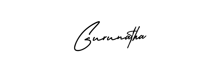 Gurunatha stylish signature style. Best Handwritten Sign (AmerikaSignatureDemo-Regular) for my name. Handwritten Signature Collection Ideas for my name Gurunatha. Gurunatha signature style 3 images and pictures png