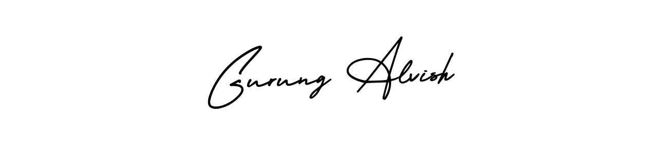 Make a beautiful signature design for name Gurung Alvish. With this signature (AmerikaSignatureDemo-Regular) style, you can create a handwritten signature for free. Gurung Alvish signature style 3 images and pictures png