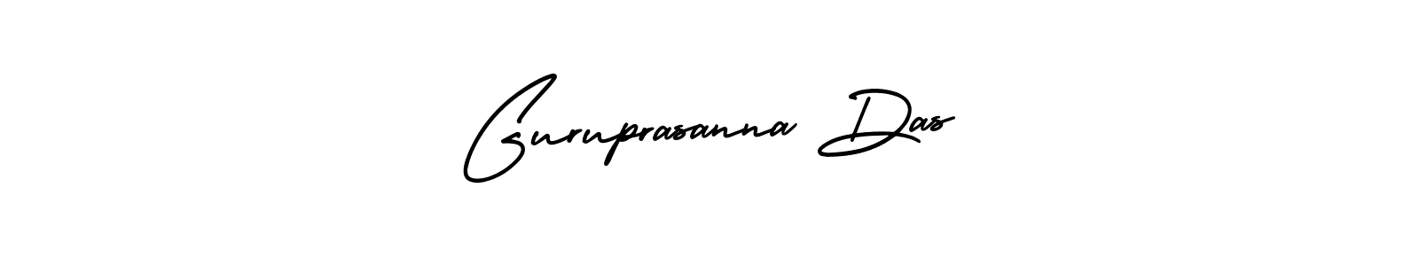 You should practise on your own different ways (AmerikaSignatureDemo-Regular) to write your name (Guruprasanna Das) in signature. don't let someone else do it for you. Guruprasanna Das signature style 3 images and pictures png