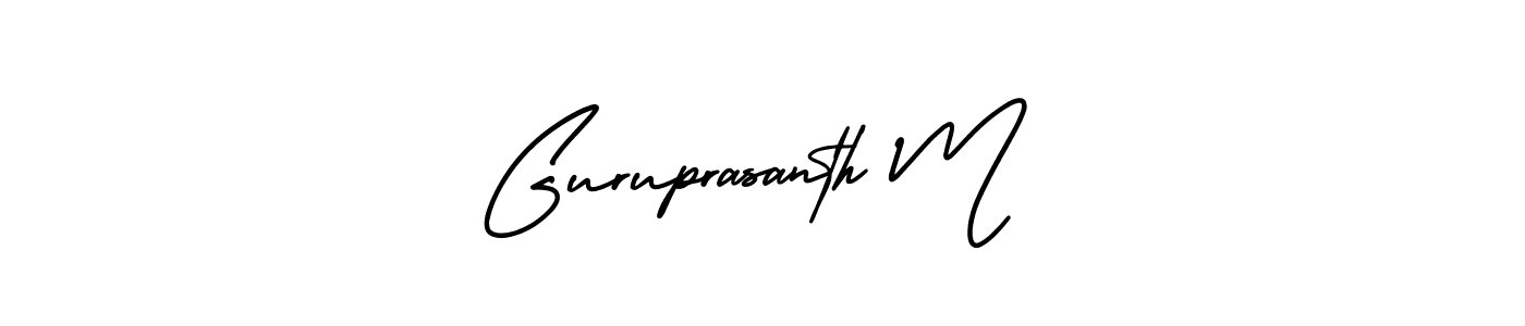 Make a beautiful signature design for name Guruprasanth M. With this signature (AmerikaSignatureDemo-Regular) style, you can create a handwritten signature for free. Guruprasanth M signature style 3 images and pictures png