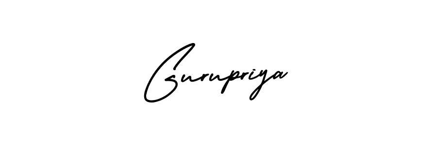 How to make Gurupriya name signature. Use AmerikaSignatureDemo-Regular style for creating short signs online. This is the latest handwritten sign. Gurupriya signature style 3 images and pictures png