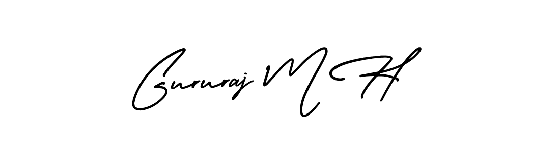 How to make Gururaj M H name signature. Use AmerikaSignatureDemo-Regular style for creating short signs online. This is the latest handwritten sign. Gururaj M H signature style 3 images and pictures png