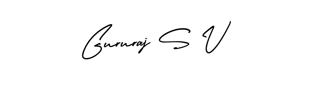 Make a beautiful signature design for name Gururaj S V. With this signature (AmerikaSignatureDemo-Regular) style, you can create a handwritten signature for free. Gururaj S V signature style 3 images and pictures png