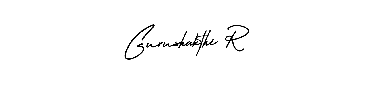 How to make Gurushakthi R name signature. Use AmerikaSignatureDemo-Regular style for creating short signs online. This is the latest handwritten sign. Gurushakthi R signature style 3 images and pictures png