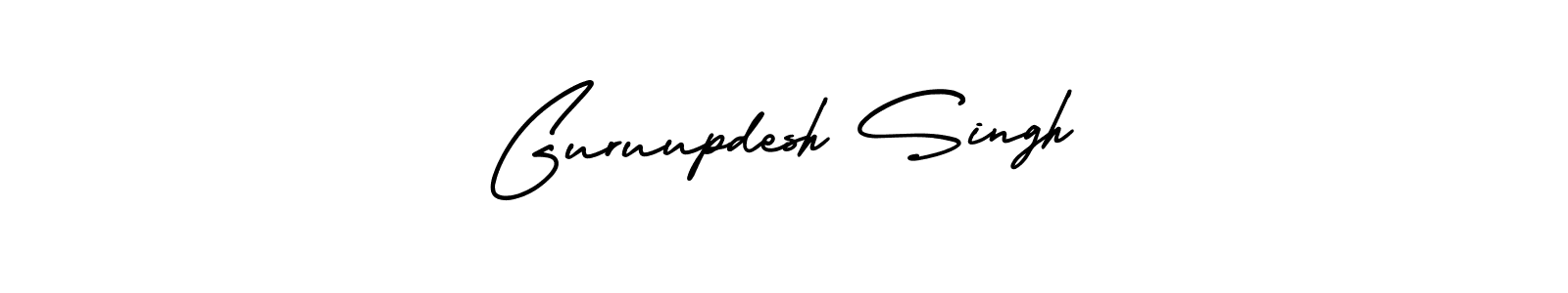 How to make Guruupdesh Singh name signature. Use AmerikaSignatureDemo-Regular style for creating short signs online. This is the latest handwritten sign. Guruupdesh Singh signature style 3 images and pictures png