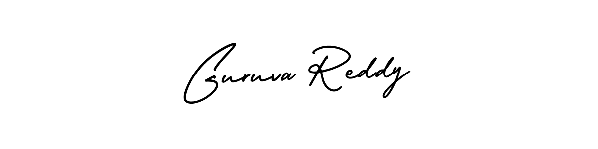 Make a beautiful signature design for name Guruva Reddy. With this signature (AmerikaSignatureDemo-Regular) style, you can create a handwritten signature for free. Guruva Reddy signature style 3 images and pictures png