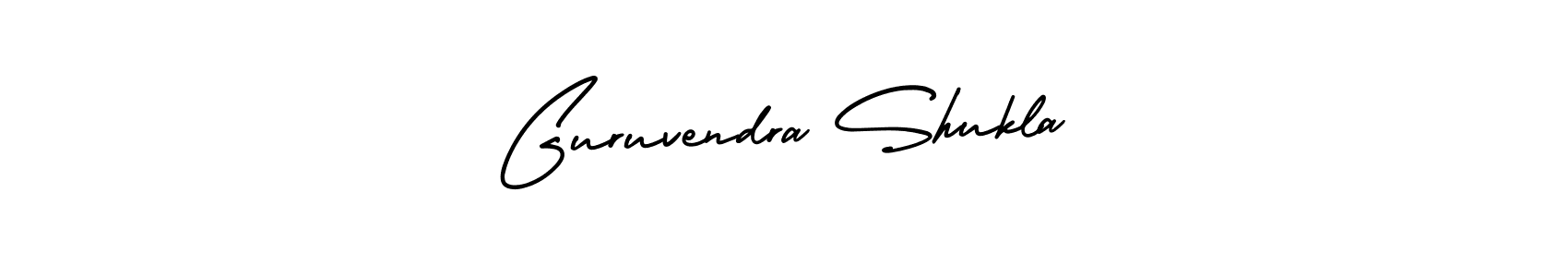 The best way (AmerikaSignatureDemo-Regular) to make a short signature is to pick only two or three words in your name. The name Guruvendra Shukla include a total of six letters. For converting this name. Guruvendra Shukla signature style 3 images and pictures png