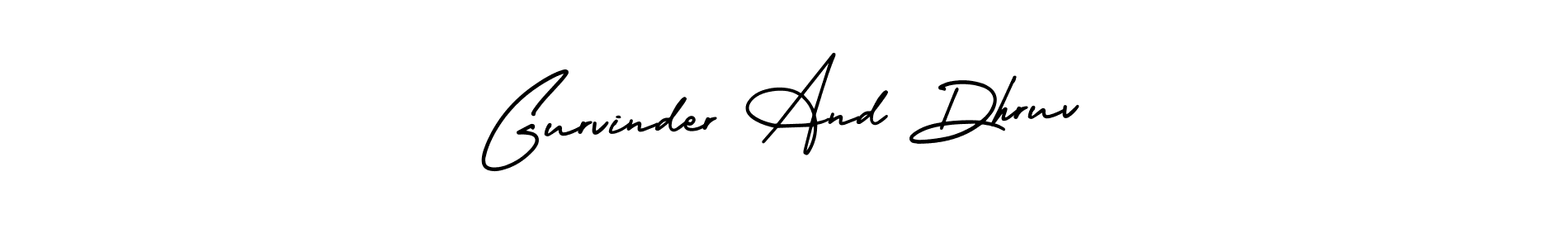 This is the best signature style for the Gurvinder And Dhruv name. Also you like these signature font (AmerikaSignatureDemo-Regular). Mix name signature. Gurvinder And Dhruv signature style 3 images and pictures png