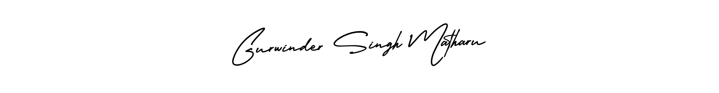 Make a beautiful signature design for name Gurwinder Singh Matharu. With this signature (AmerikaSignatureDemo-Regular) style, you can create a handwritten signature for free. Gurwinder Singh Matharu signature style 3 images and pictures png