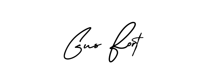 The best way (AmerikaSignatureDemo-Regular) to make a short signature is to pick only two or three words in your name. The name Gus Fort include a total of six letters. For converting this name. Gus Fort signature style 3 images and pictures png