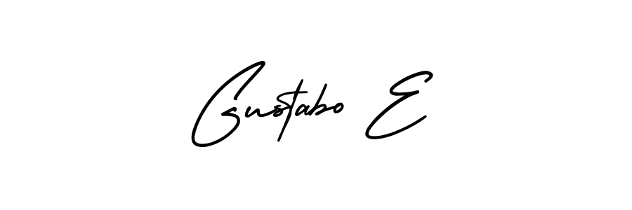 The best way (AmerikaSignatureDemo-Regular) to make a short signature is to pick only two or three words in your name. The name Gustabo E include a total of six letters. For converting this name. Gustabo E signature style 3 images and pictures png