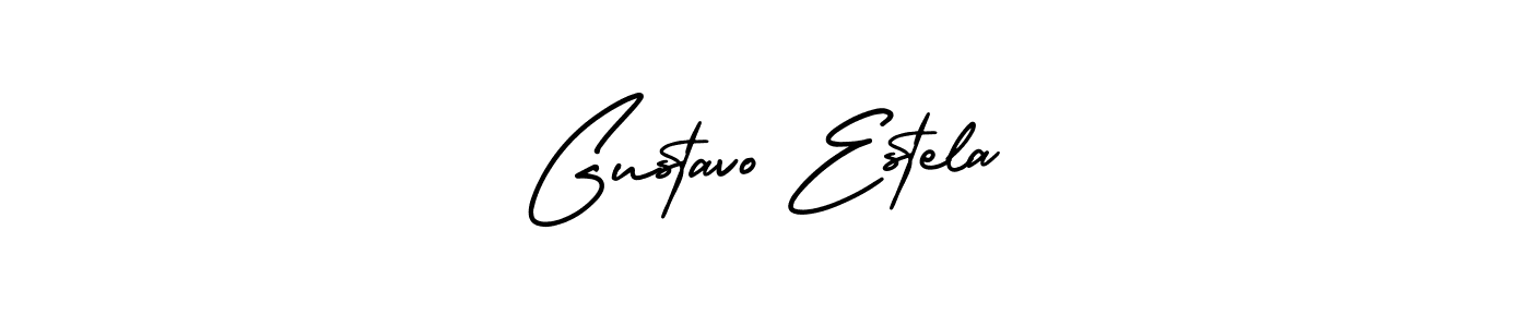 Gustavo Estela stylish signature style. Best Handwritten Sign (AmerikaSignatureDemo-Regular) for my name. Handwritten Signature Collection Ideas for my name Gustavo Estela. Gustavo Estela signature style 3 images and pictures png