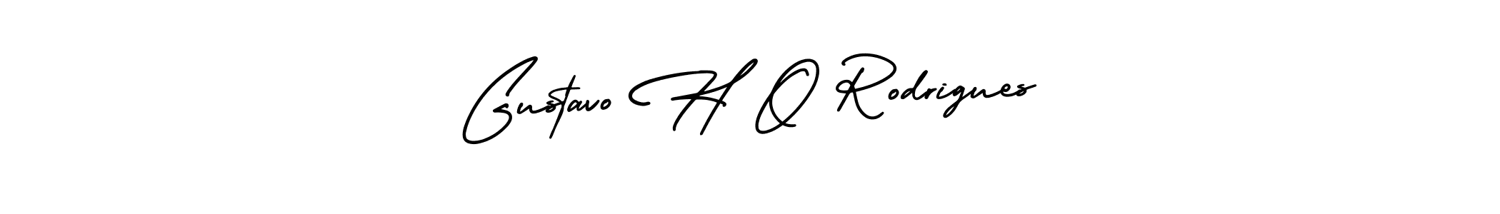 The best way (AmerikaSignatureDemo-Regular) to make a short signature is to pick only two or three words in your name. The name Gustavo H O Rodrigues include a total of six letters. For converting this name. Gustavo H O Rodrigues signature style 3 images and pictures png
