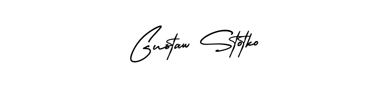 Use a signature maker to create a handwritten signature online. With this signature software, you can design (AmerikaSignatureDemo-Regular) your own signature for name Gustaw Stotko. Gustaw Stotko signature style 3 images and pictures png