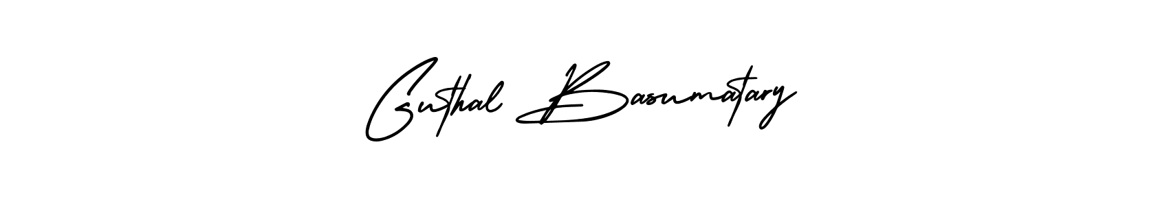 How to Draw Guthal Basumatary signature style? AmerikaSignatureDemo-Regular is a latest design signature styles for name Guthal Basumatary. Guthal Basumatary signature style 3 images and pictures png