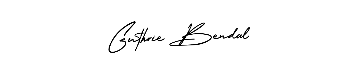 You should practise on your own different ways (AmerikaSignatureDemo-Regular) to write your name (Guthrie Bendal) in signature. don't let someone else do it for you. Guthrie Bendal signature style 3 images and pictures png