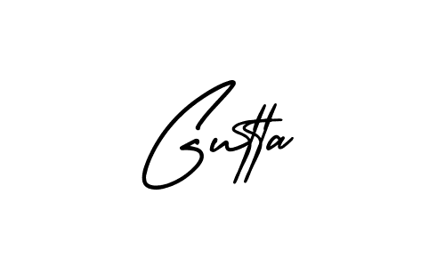 How to make Gutta name signature. Use AmerikaSignatureDemo-Regular style for creating short signs online. This is the latest handwritten sign. Gutta signature style 3 images and pictures png