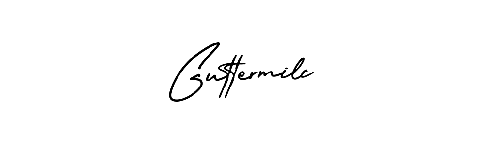 The best way (AmerikaSignatureDemo-Regular) to make a short signature is to pick only two or three words in your name. The name Guttermilc include a total of six letters. For converting this name. Guttermilc signature style 3 images and pictures png
