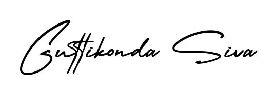 Upgrade your professional image with Guttikonda Siva signature created with AmerikaSignatureDemo-Regular font. Fast, free, and watermark-free download. Guttikonda Siva signature style 3 images and pictures png