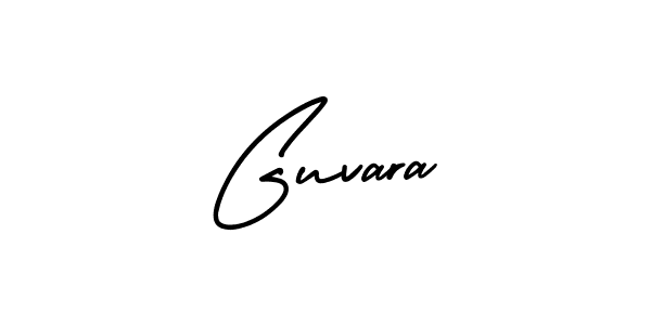 How to make Guvara signature? AmerikaSignatureDemo-Regular is a professional autograph style. Create handwritten signature for Guvara name. Guvara signature style 3 images and pictures png