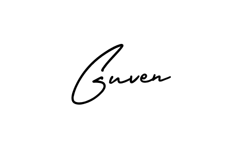 How to make Guven signature? AmerikaSignatureDemo-Regular is a professional autograph style. Create handwritten signature for Guven name. Guven signature style 3 images and pictures png