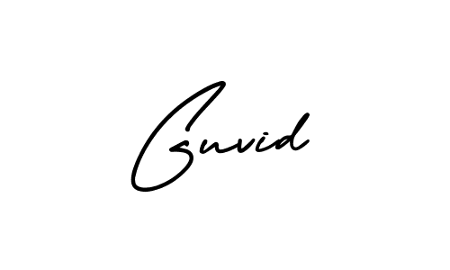 How to make Guvid name signature. Use AmerikaSignatureDemo-Regular style for creating short signs online. This is the latest handwritten sign. Guvid signature style 3 images and pictures png
