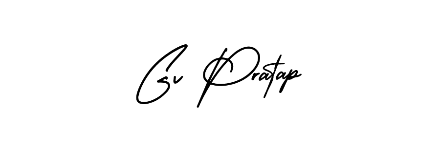 Use a signature maker to create a handwritten signature online. With this signature software, you can design (AmerikaSignatureDemo-Regular) your own signature for name Gv Pratap. Gv Pratap signature style 3 images and pictures png