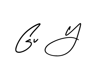 Gv Y stylish signature style. Best Handwritten Sign (AmerikaSignatureDemo-Regular) for my name. Handwritten Signature Collection Ideas for my name Gv Y. Gv Y signature style 3 images and pictures png