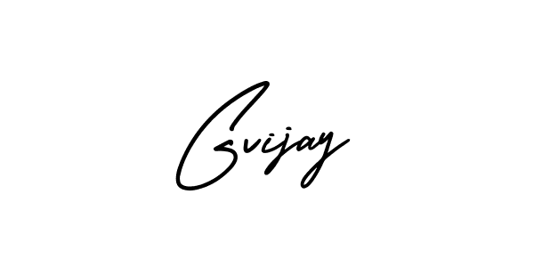 How to make Gvijay name signature. Use AmerikaSignatureDemo-Regular style for creating short signs online. This is the latest handwritten sign. Gvijay signature style 3 images and pictures png