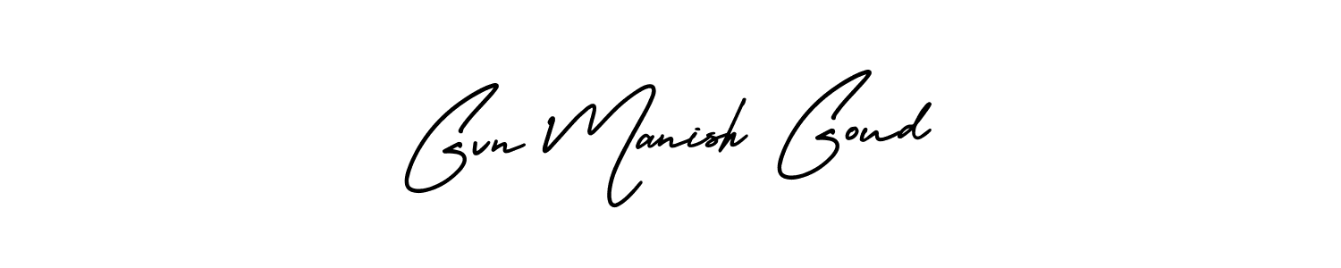 Use a signature maker to create a handwritten signature online. With this signature software, you can design (AmerikaSignatureDemo-Regular) your own signature for name Gvn Manish Goud. Gvn Manish Goud signature style 3 images and pictures png