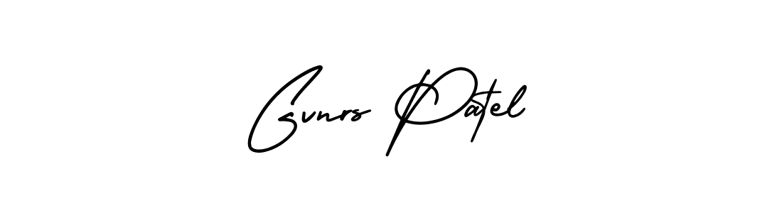 You should practise on your own different ways (AmerikaSignatureDemo-Regular) to write your name (Gvnrs Patel) in signature. don't let someone else do it for you. Gvnrs Patel signature style 3 images and pictures png