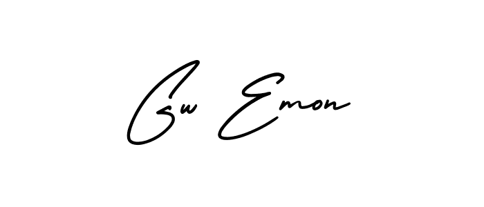 AmerikaSignatureDemo-Regular is a professional signature style that is perfect for those who want to add a touch of class to their signature. It is also a great choice for those who want to make their signature more unique. Get Gw Emon name to fancy signature for free. Gw Emon signature style 3 images and pictures png